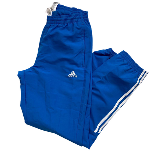 Adidas Blue and White Shell Bottoms (S)