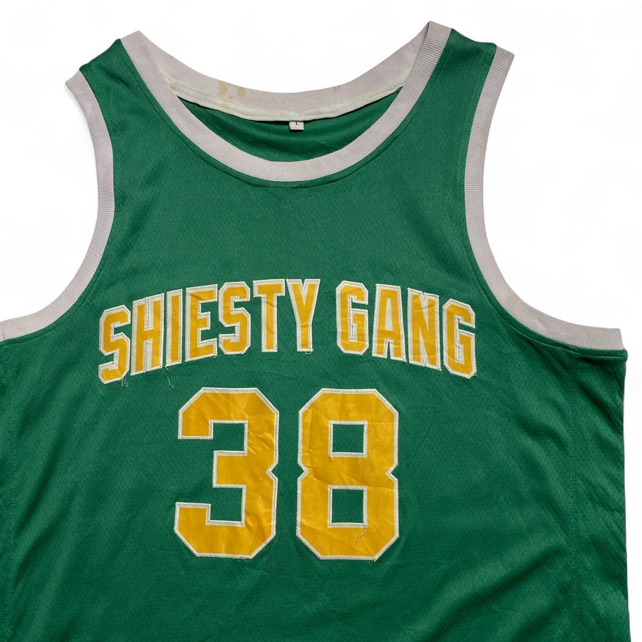 Pooh Shiesty Shiesty Gang Green and Yellow Basketball Jersey Vest (L)