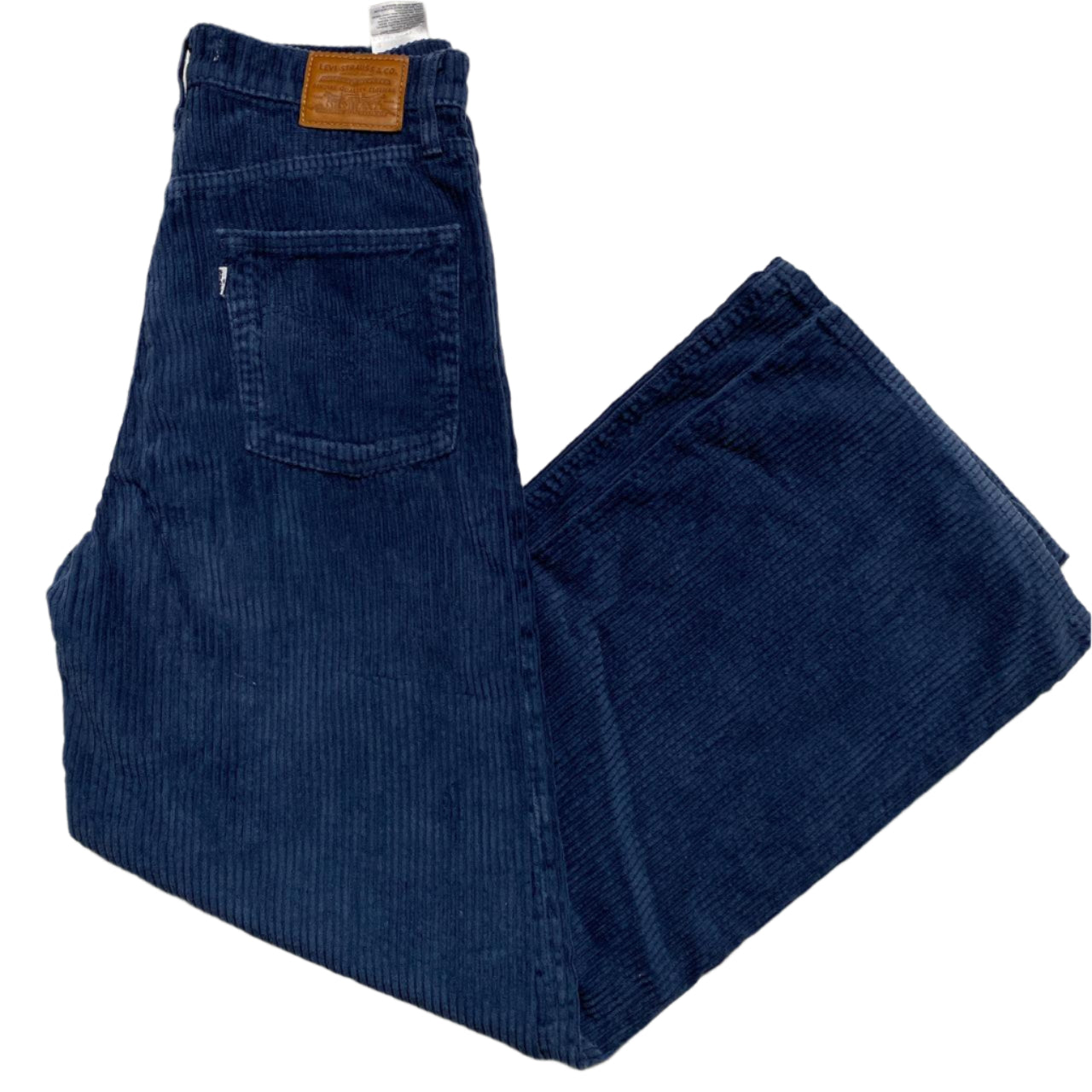 Levis Ribcage Wide Leg Womens Navy Corduroy Jeans (29W)