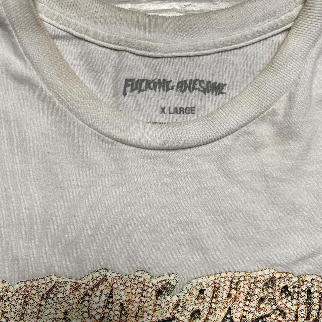 Fucking Awesome Bling Bussdown White and Gold T Shirt (XL)
