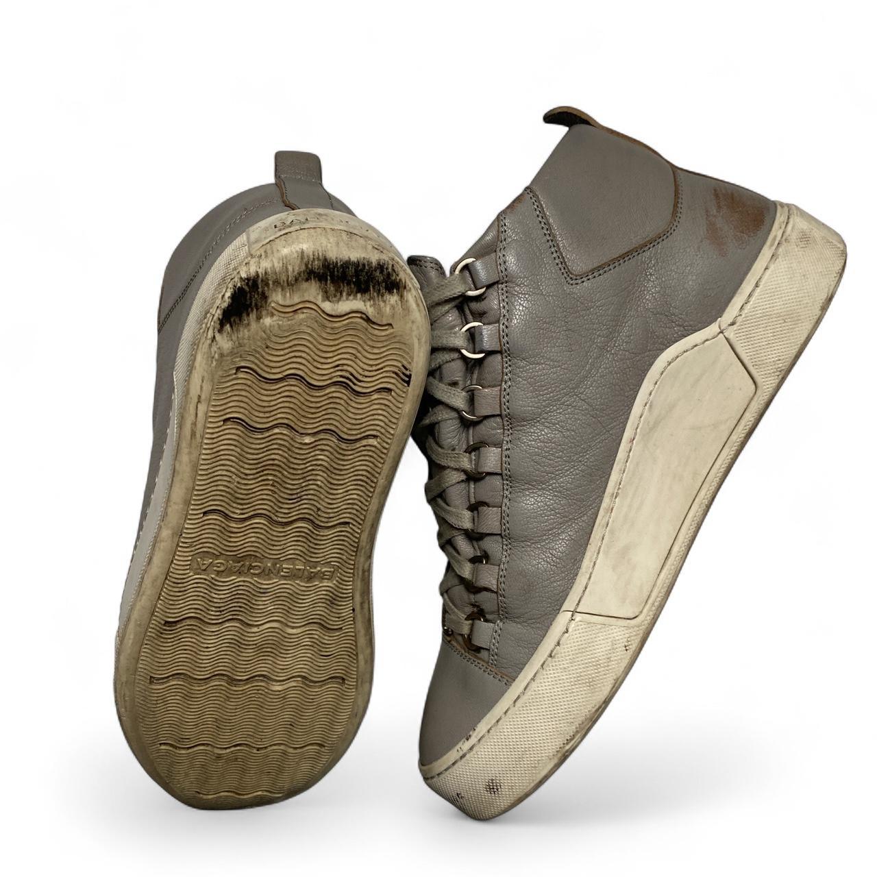 Balenciaga Arena Grey and White High Top Trainers (UK 7)