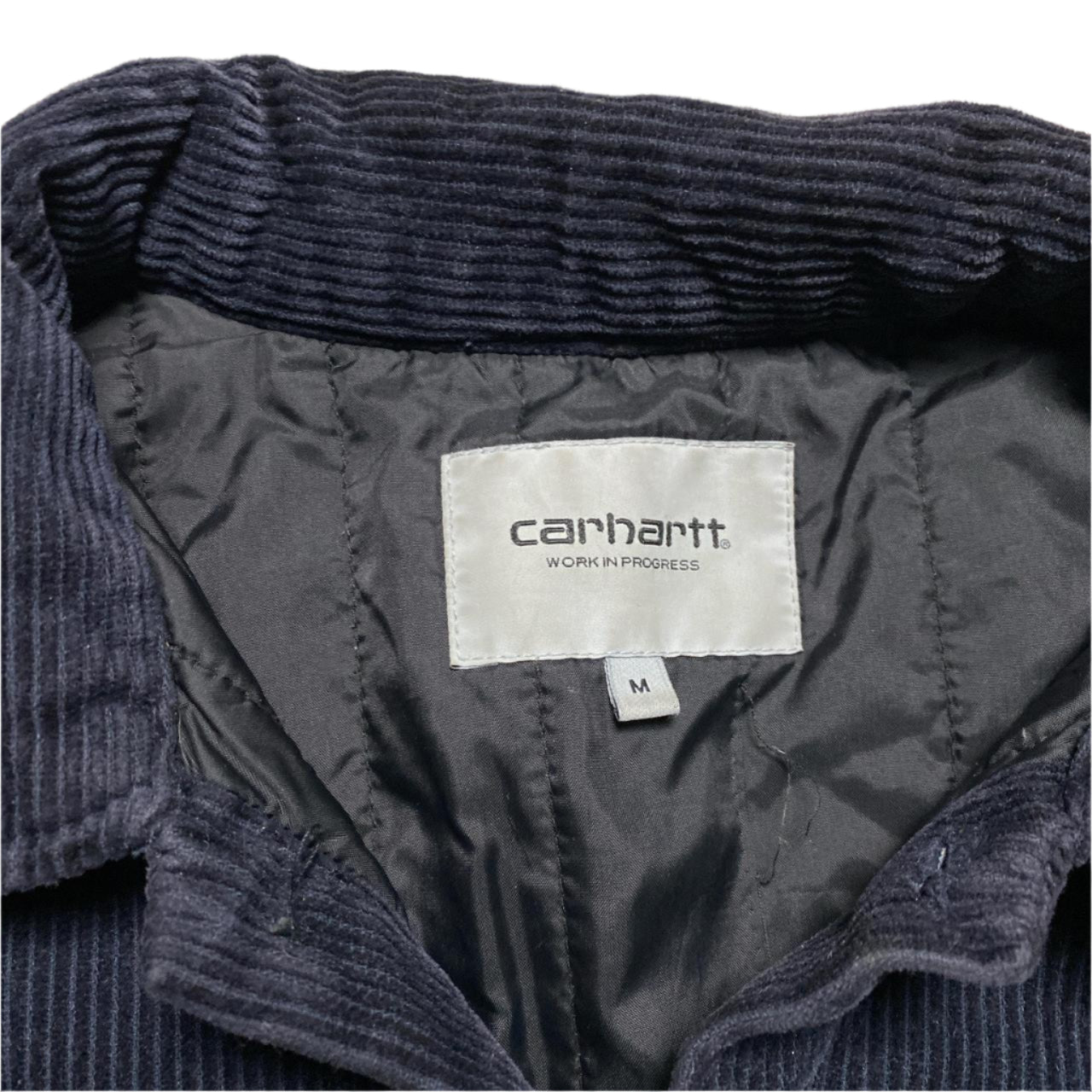 Carhartt Whitsome Shirt Jacket Navy Corduroy Button Up Quilted Jacket (M)