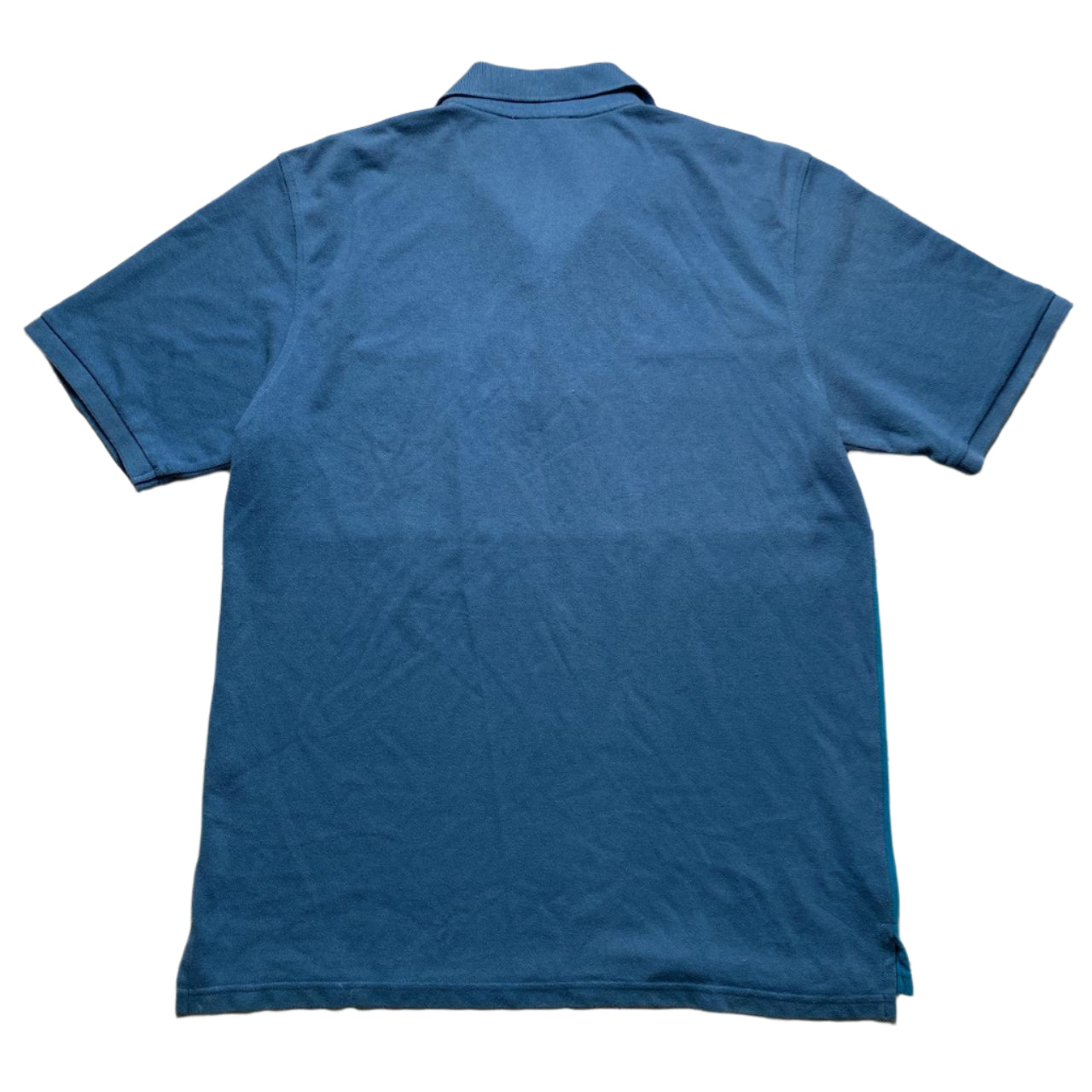 YSL Yves Saint Laurent Blue Two Tone and White Polo Shirt (L)