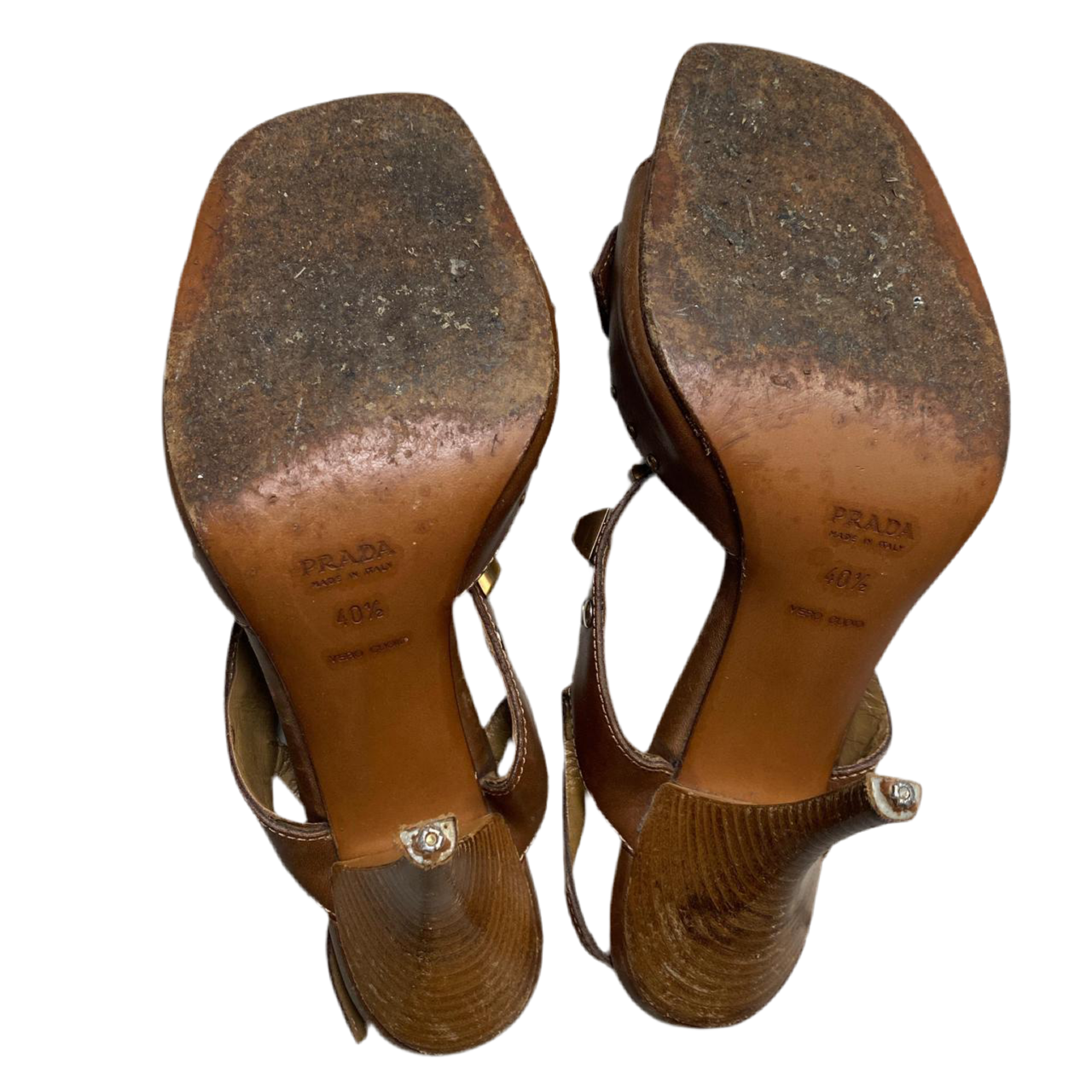 Prada Stud Brown and Pink Heels (UK 7.5)