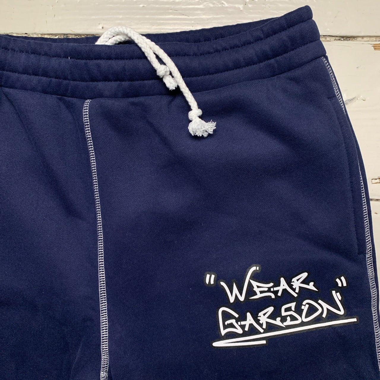 Navy The Trio Contrast Stitch Sweatpants