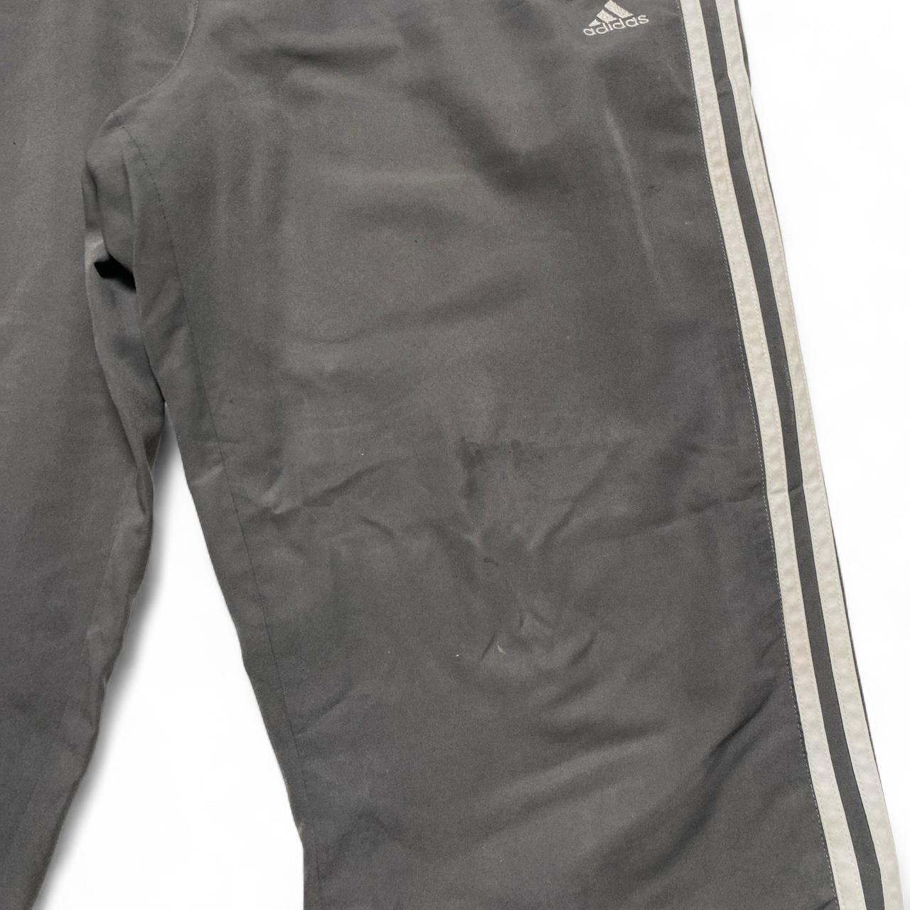 Adidas Grey and White Shell Trackpant Bottoms (L)