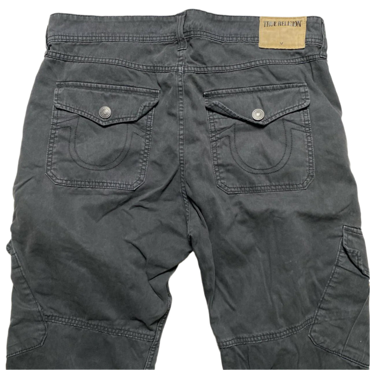 True Religion Grey Cargo Trousers (34W)