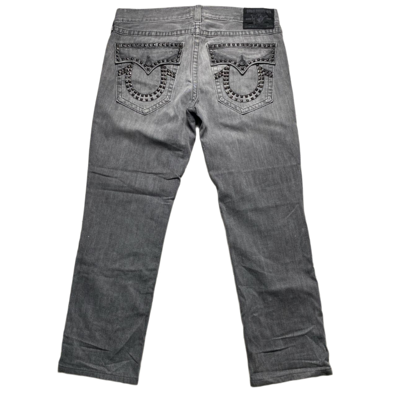True Religion Grey Studded Jeans (38W)