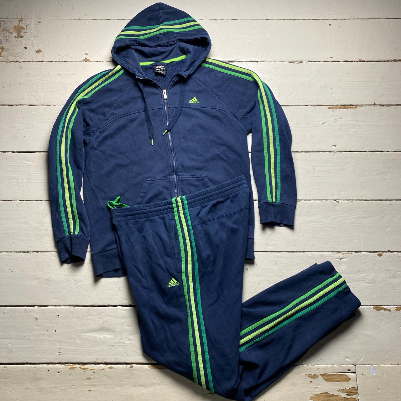 Bright green adidas tracksuit best sale