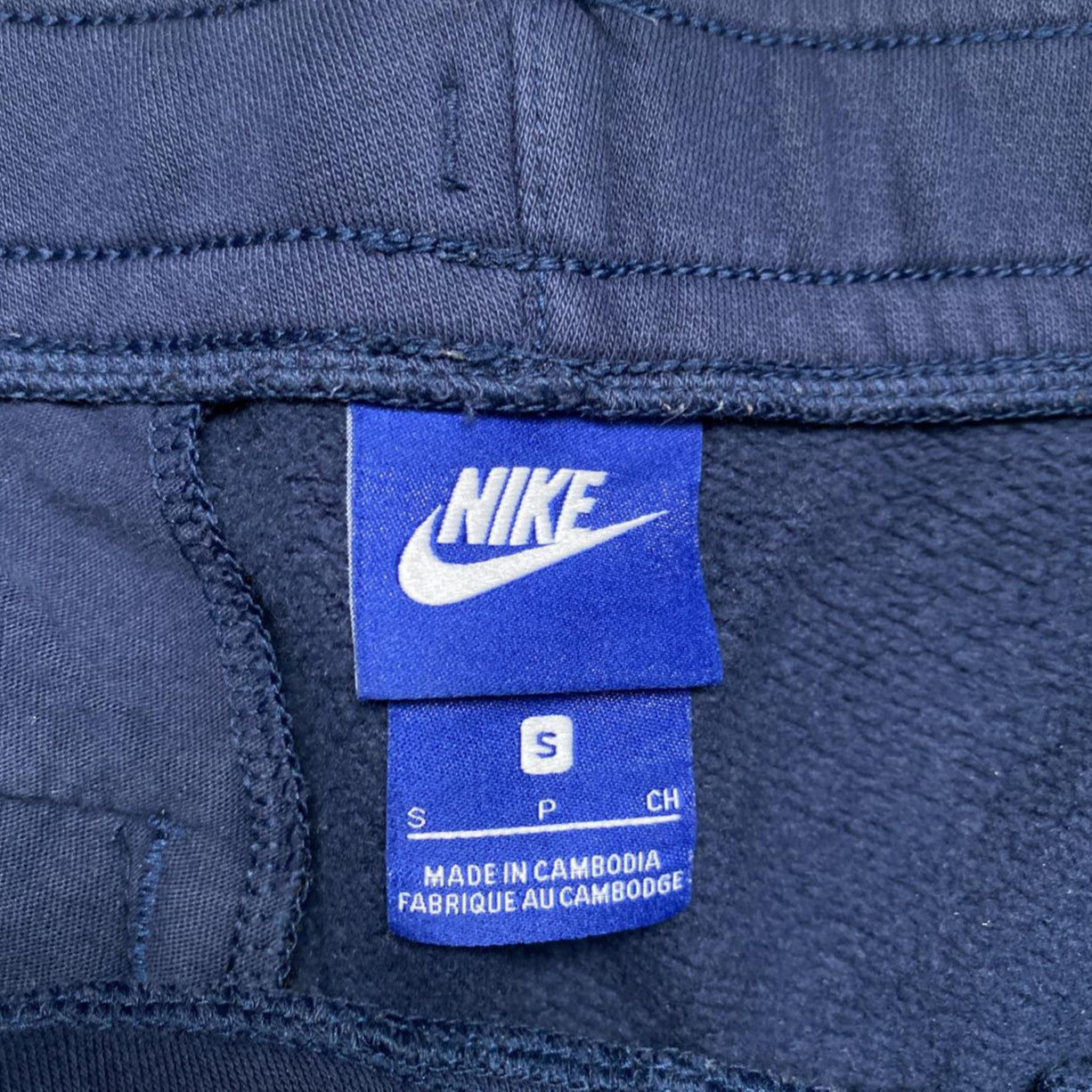 Nike Club Big Spellout Joggers Navy and White (S)