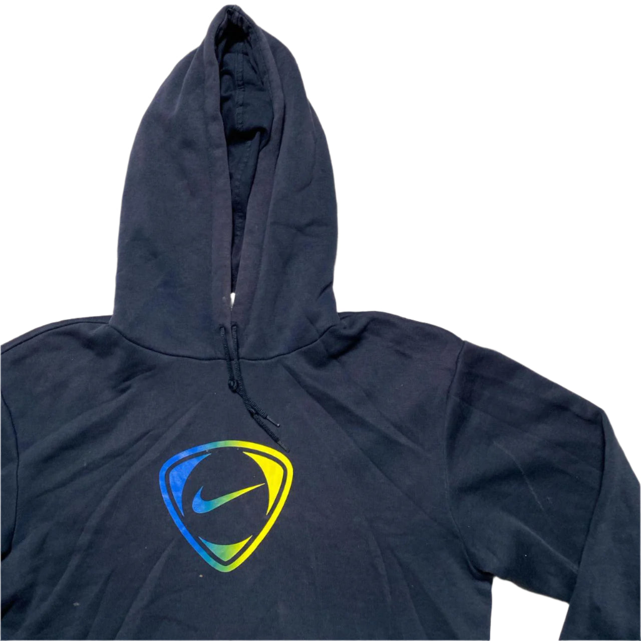 Nike Football Vintage y2k Navy Blue and Yellow Gradient Hoodie (M)