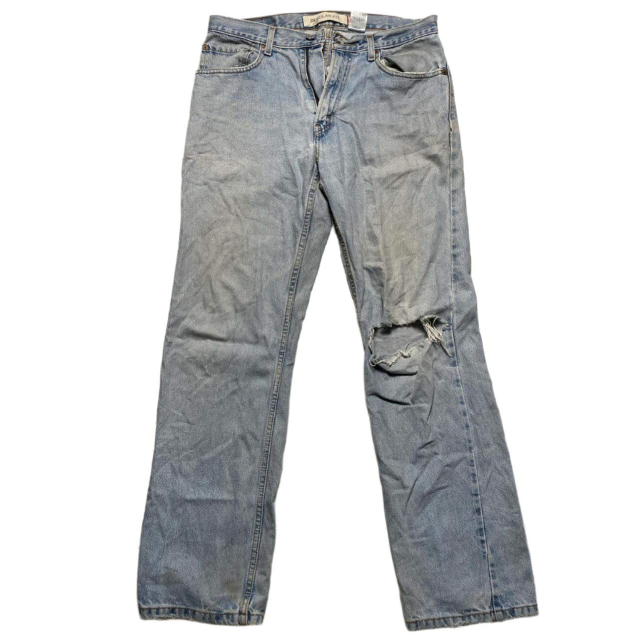 Levis 505 Light Blue Distressed Jeans (W 33)