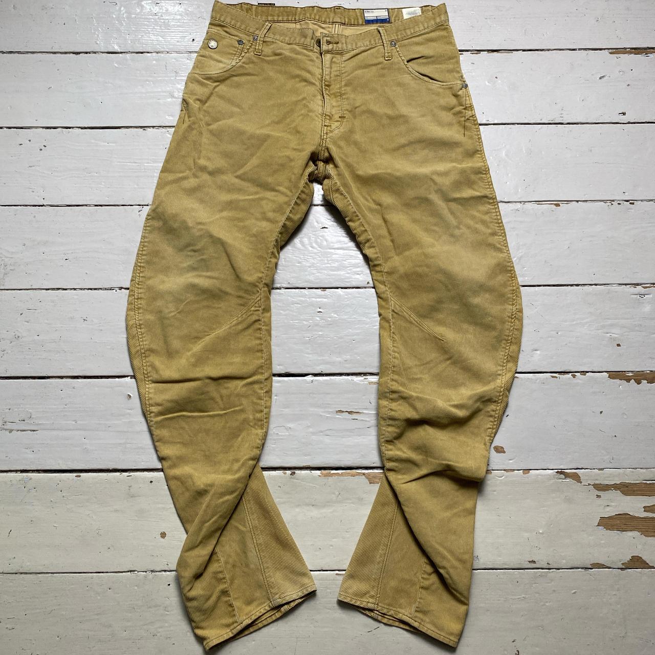 G Star Beige Corduroy Twisted Jeans