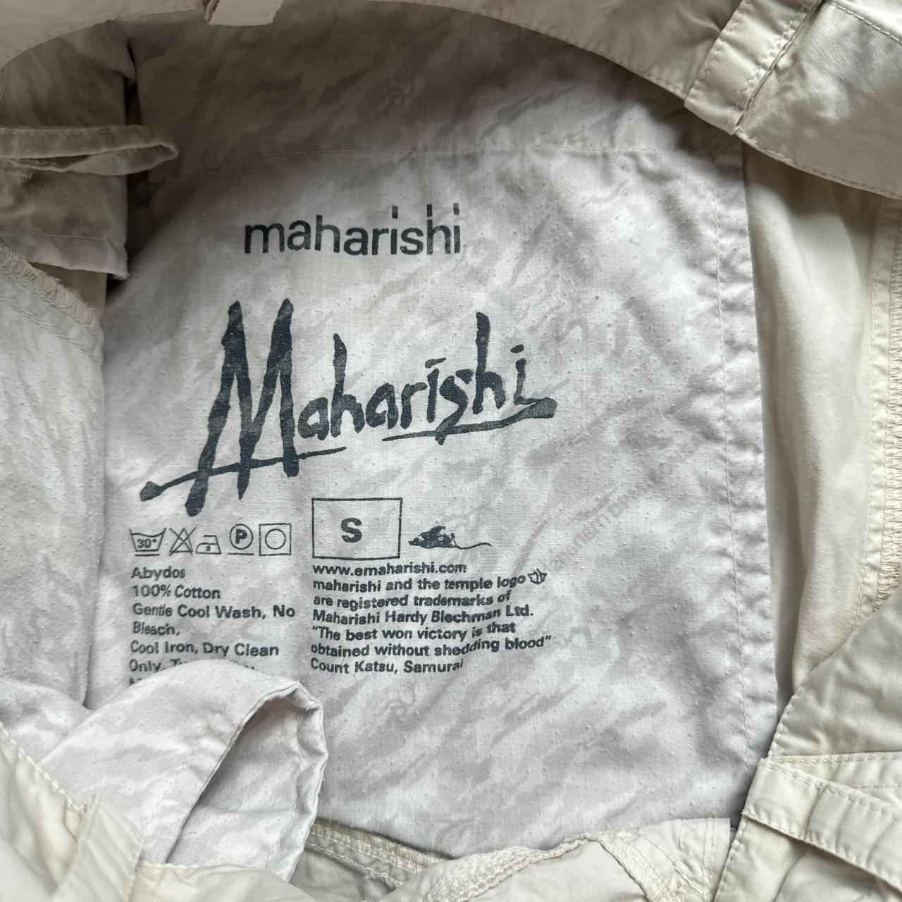 Maharishi Vintage Heart and Skull We Met the Maha Embroidery Cream Cargo Shorts (S)