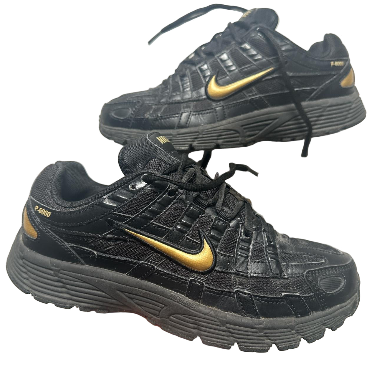 Nike P-6000 Black and Gold Trainers (UK 6)