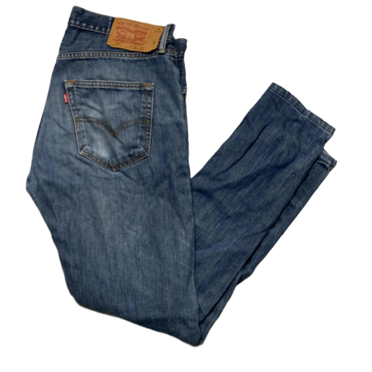 Levis 501 Blue Straight Fit Jeans (32W)