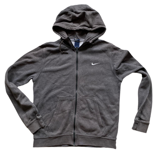 Nike White Swoosh Grey Hoodie (M)