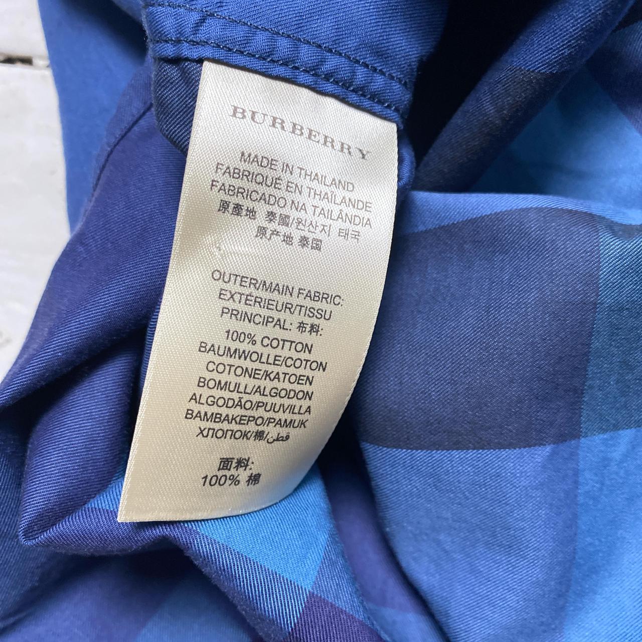 Burberry Brit Nova Check Blue and Black Short Sleeve Shirt (2XL)