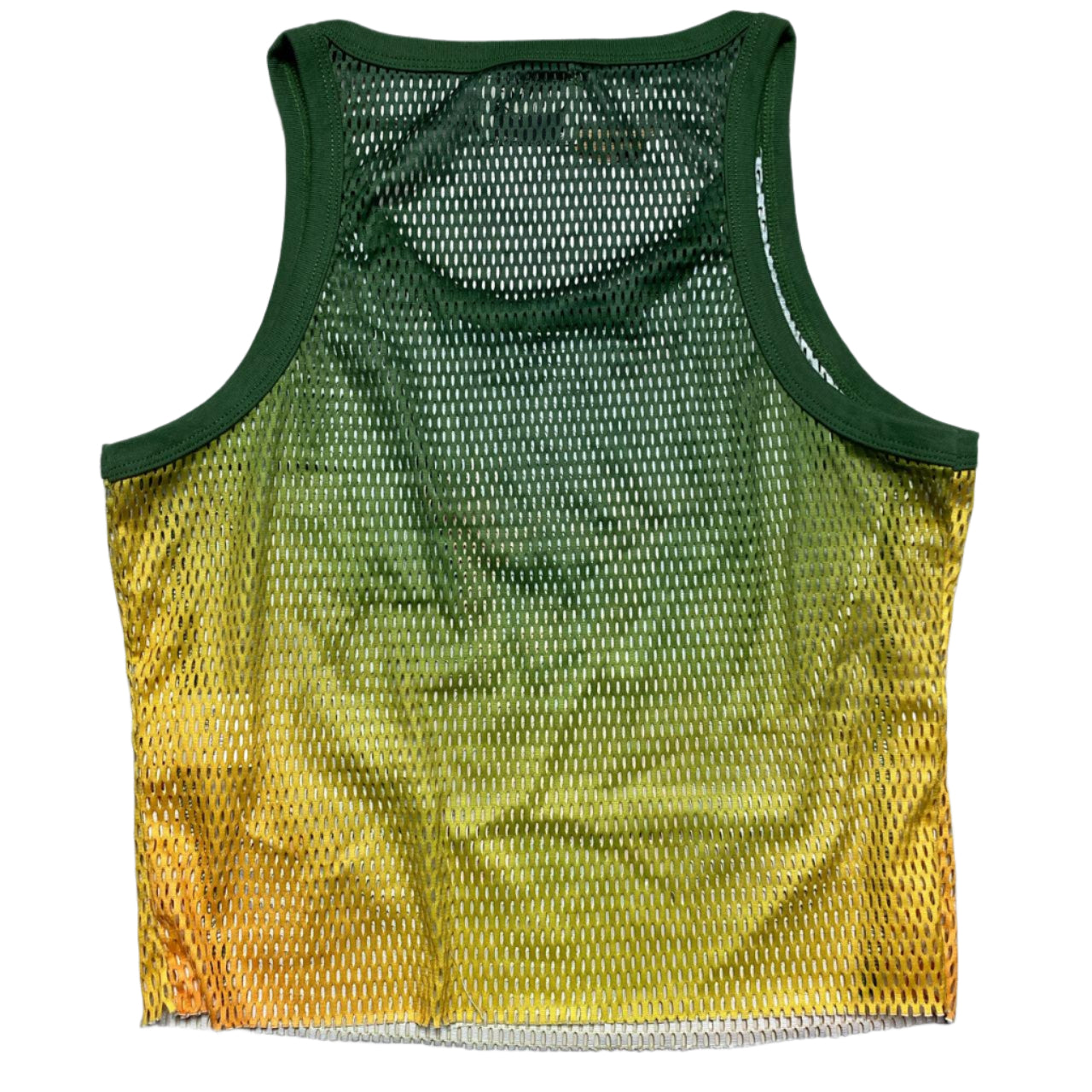 Clints Green and Yellow Ombre Mesh Tank Top Vest (S)