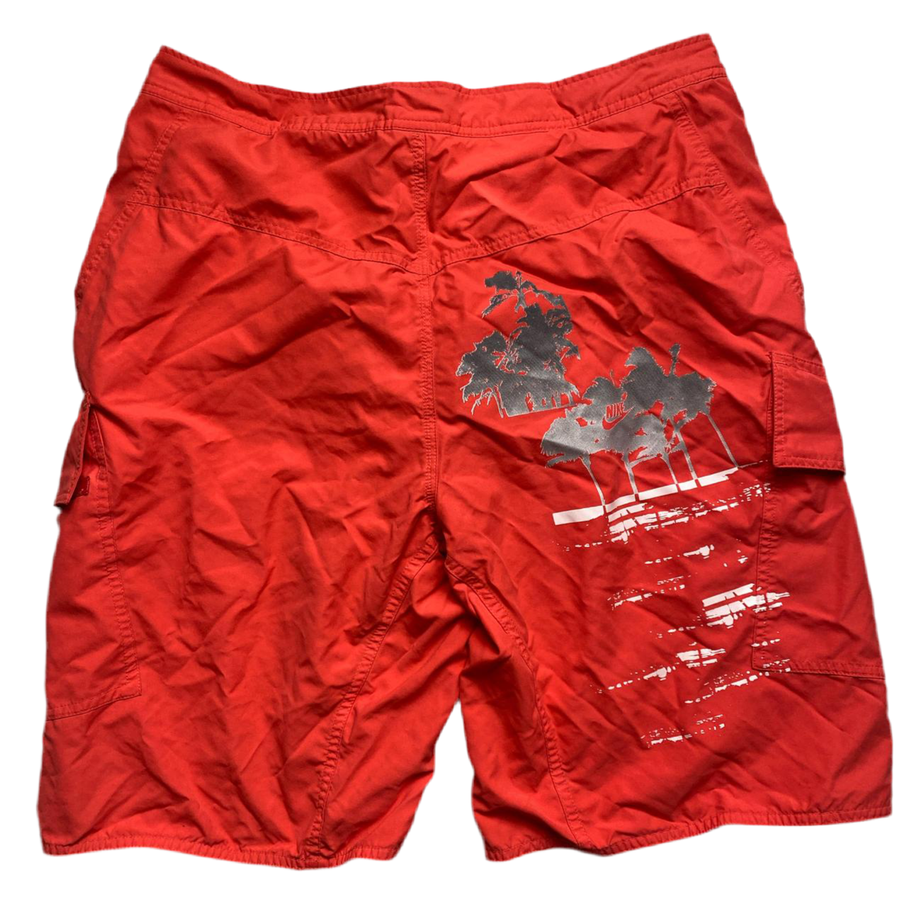 Nike Vintage Red Grey and White Baggy Cargo Shorts
