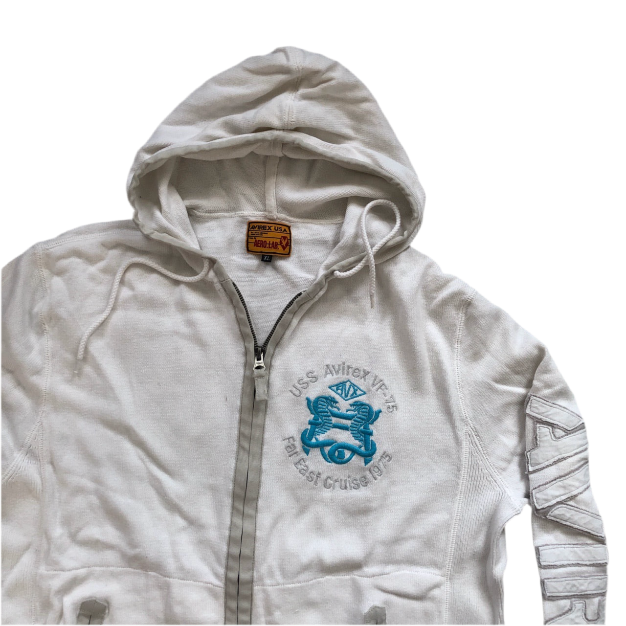 Avirex Vintage White Hoodie (XL)