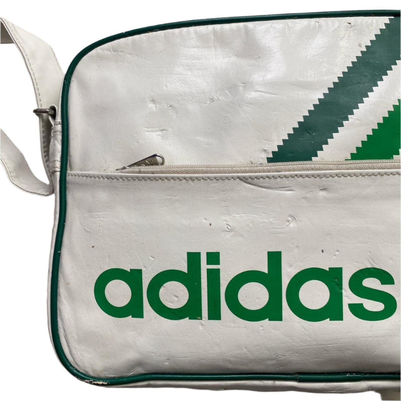 Adidas Originals White and Green Messenger Leather Bag