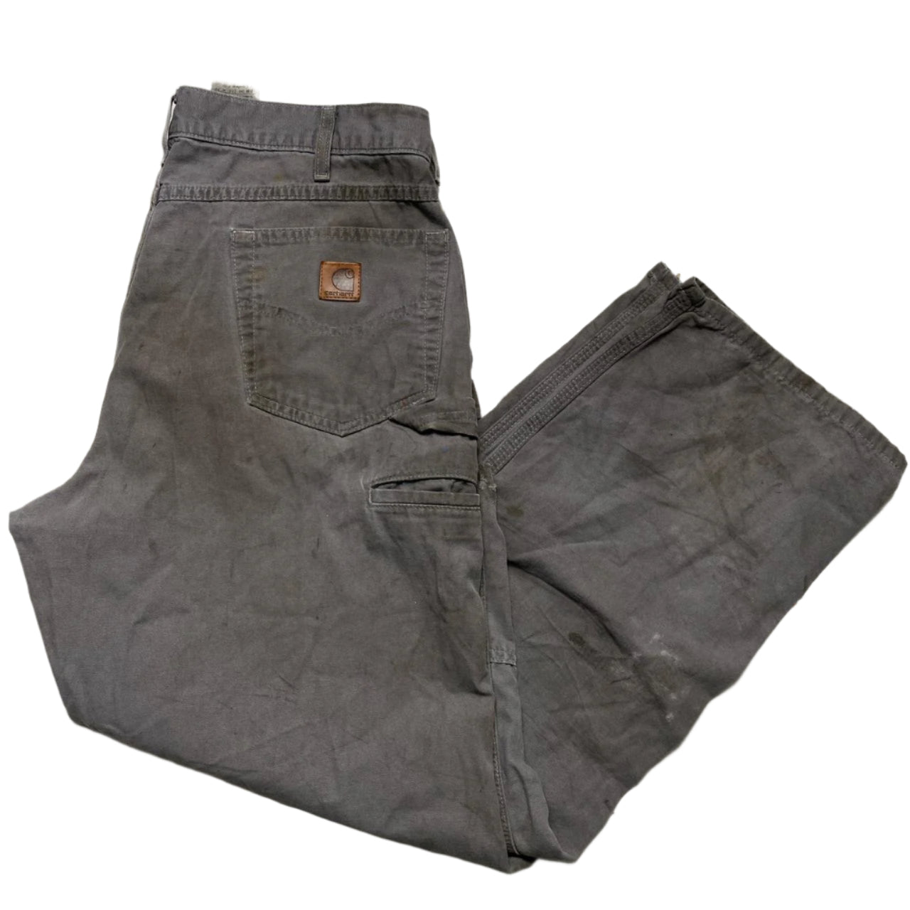 Carhartt Vintage Distressed Grey Workwear Cargo Trousers (36W)