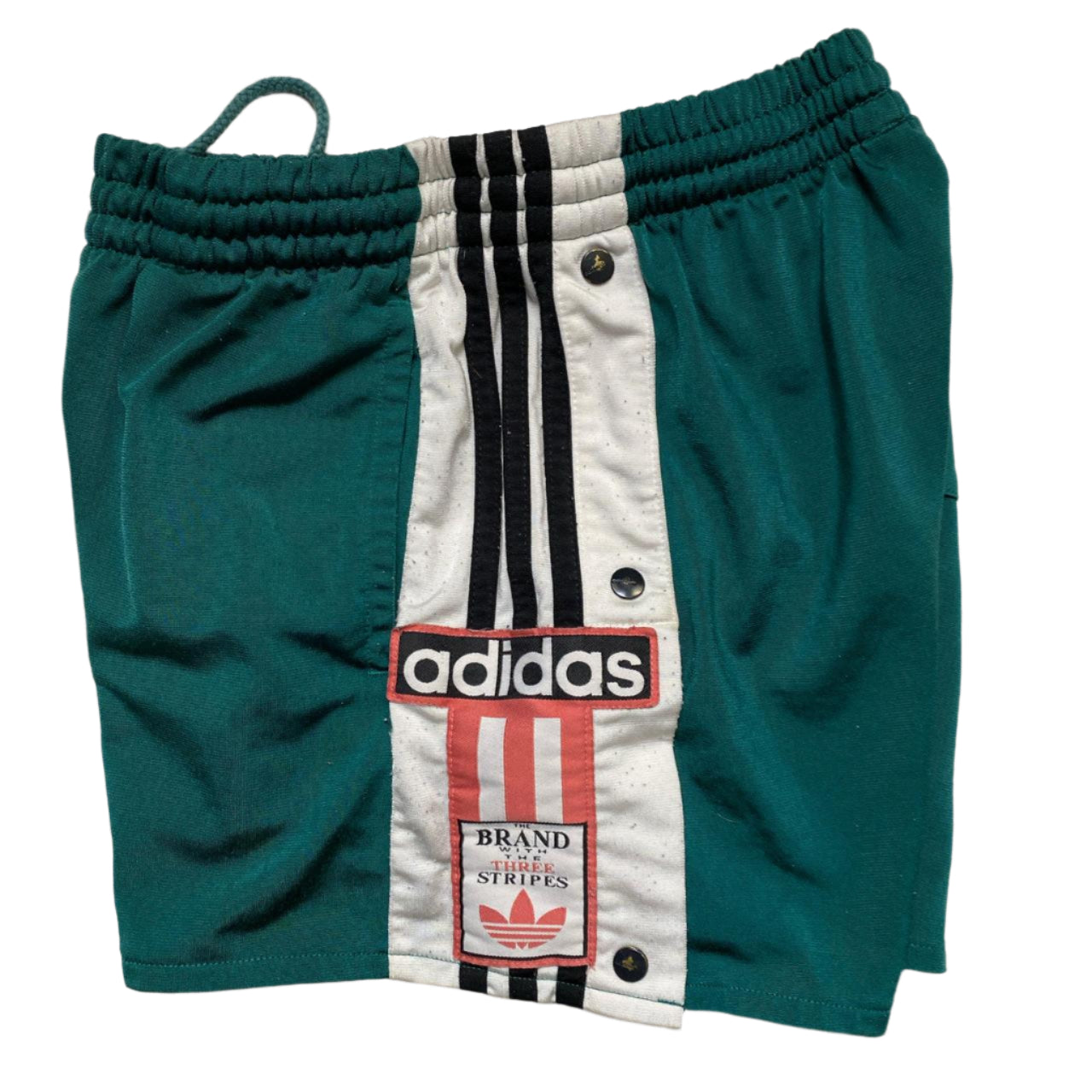 Adidas Originals Womens Popper Shorts Green and White (UK 10)