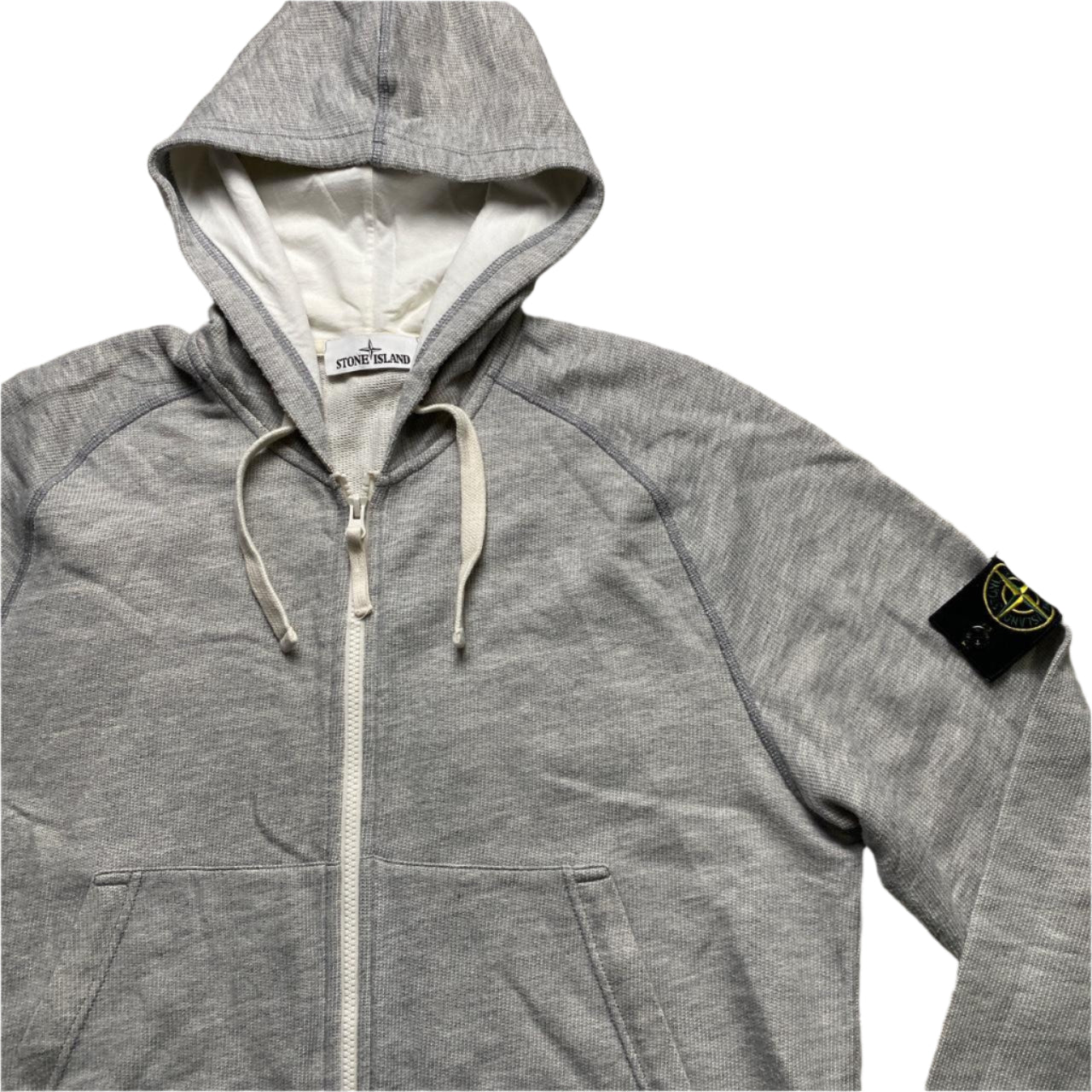 Stone Island Grey and White Light Hoodie (XL)