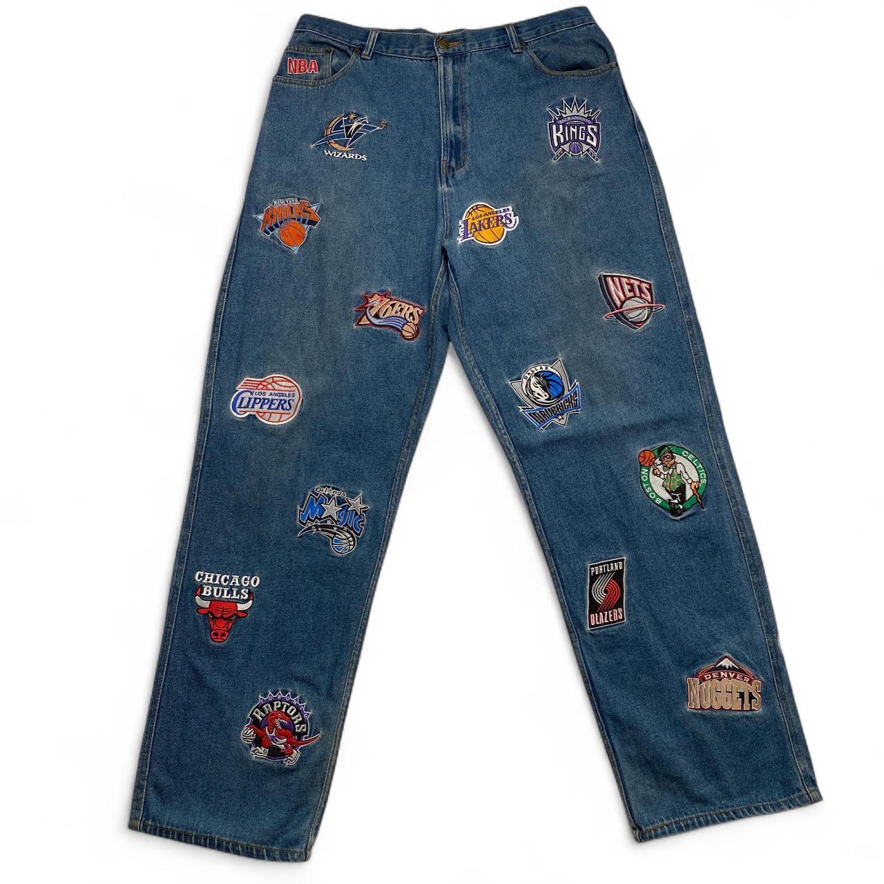 UNK NBA Vintage Y2K 90βs Basketball Embroidery Baggy Jeans (36W)