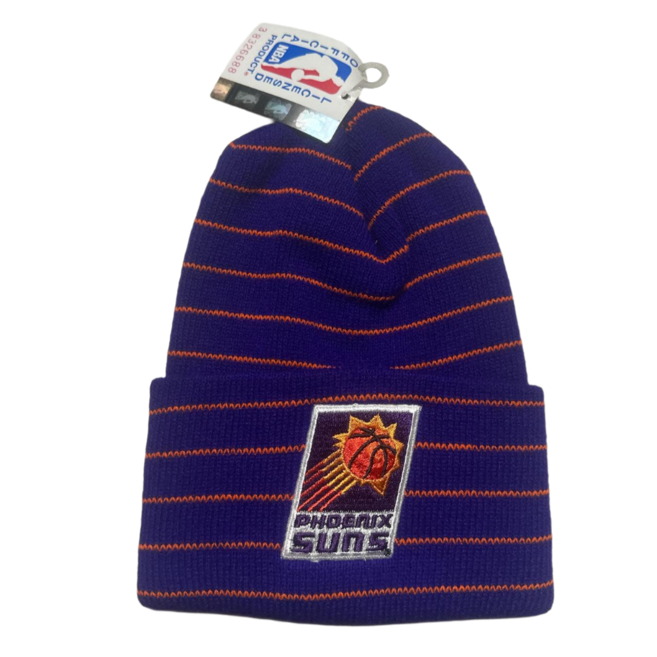 Phoenix Suns Purple and Orange Vintage 90’s NBA Striped Beanie Hat