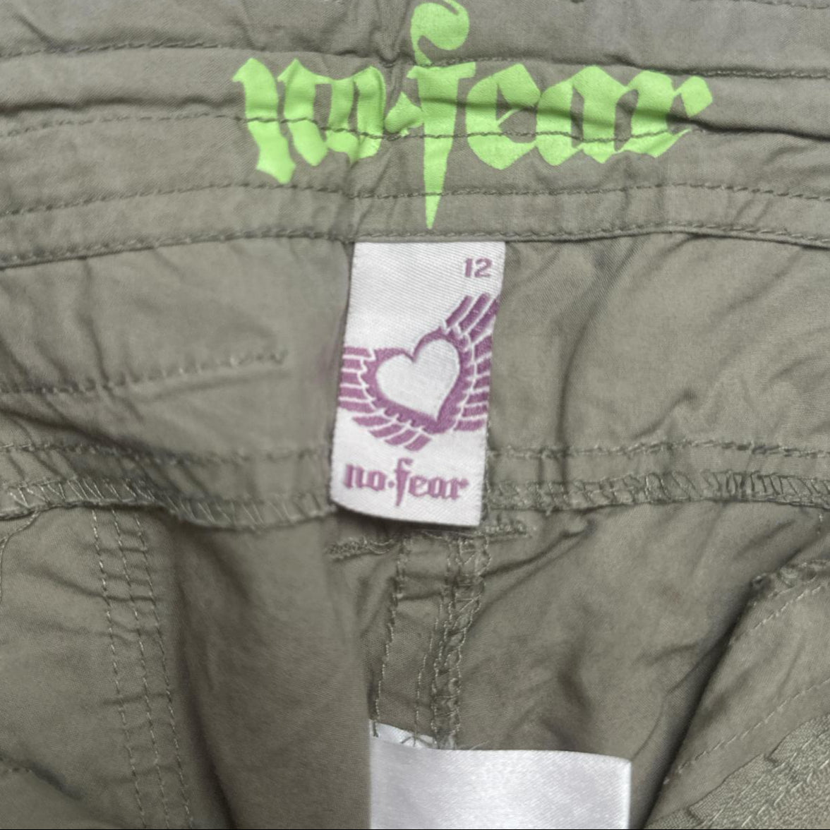 No Fear Vintage Khaki Heart Embroidery Cargo Trousers (12 UK)