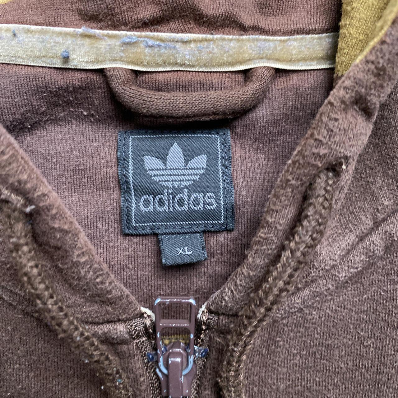 Adidas Originals Brown Two Tone Vintage Hoodie (XL)