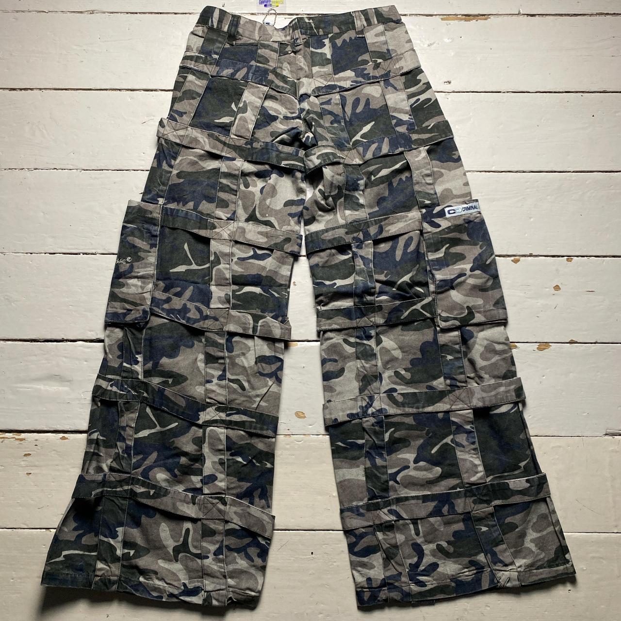 Criminal Damage Baggy Bondage Green Camo Cargo