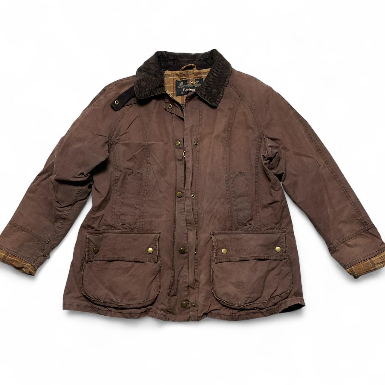 Barbour Oilskin Brown Nova Check Cuffed Womens Jacket (16)