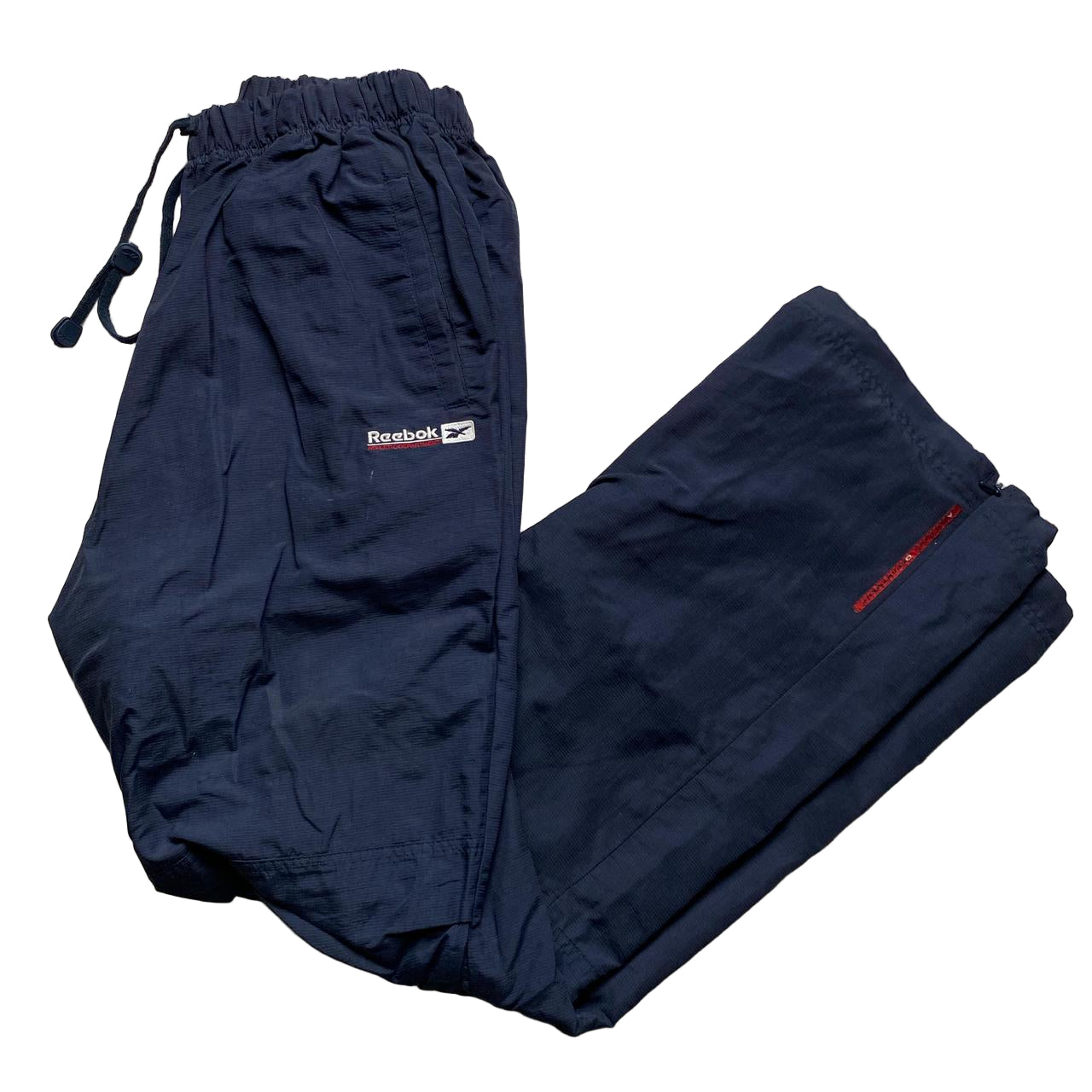 Reebok Navy Baggy Shell Trackpant Bottoms (UK 12)