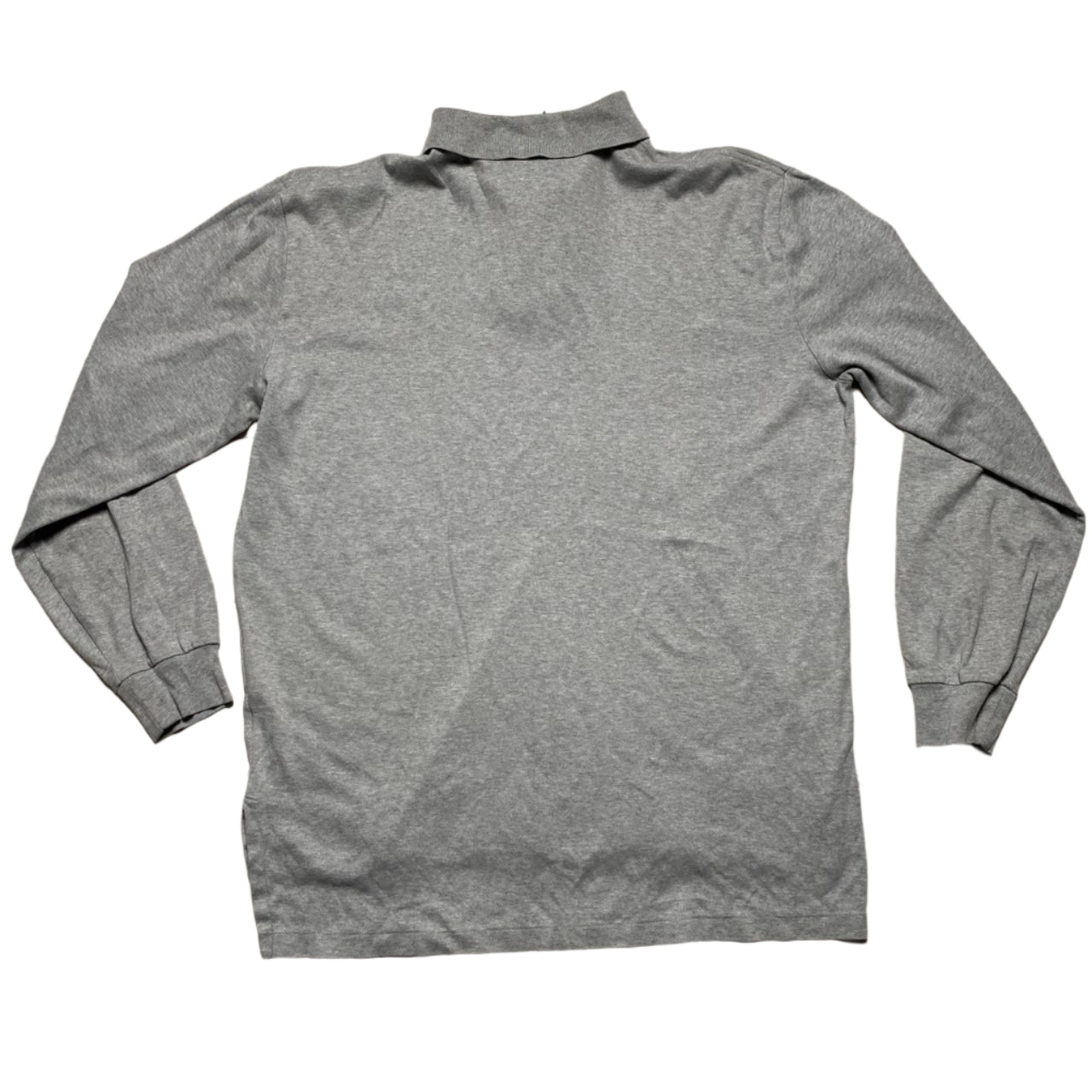 Ralph Lauren Polo Grey and Navy Blue Pony Long Sleeve Polo Shirt (XL)
