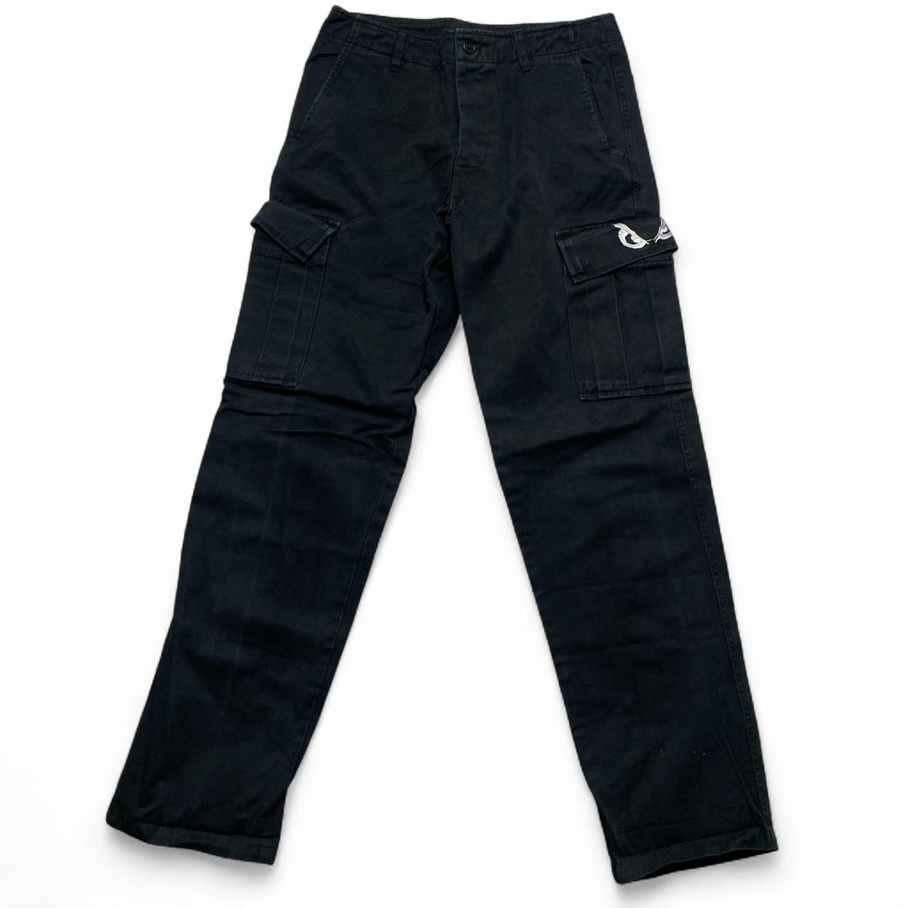 Lifes a Beach No Fear Eyes Cargo Trousers Black and White (32W)