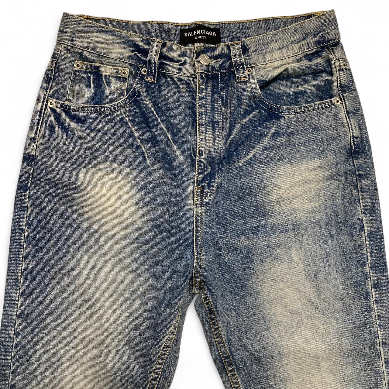 Balenciaga Unisex Blue Flared Baggy Jeans (2XS)