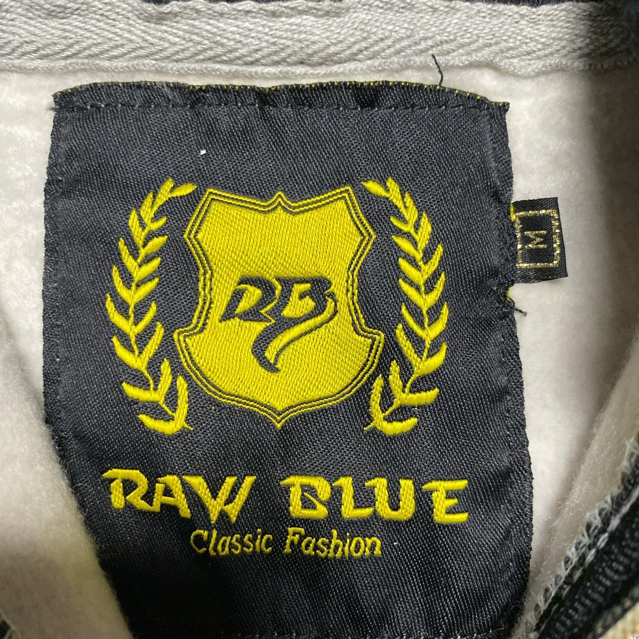 Raw Blue Grey and Floral Zip Hoodie