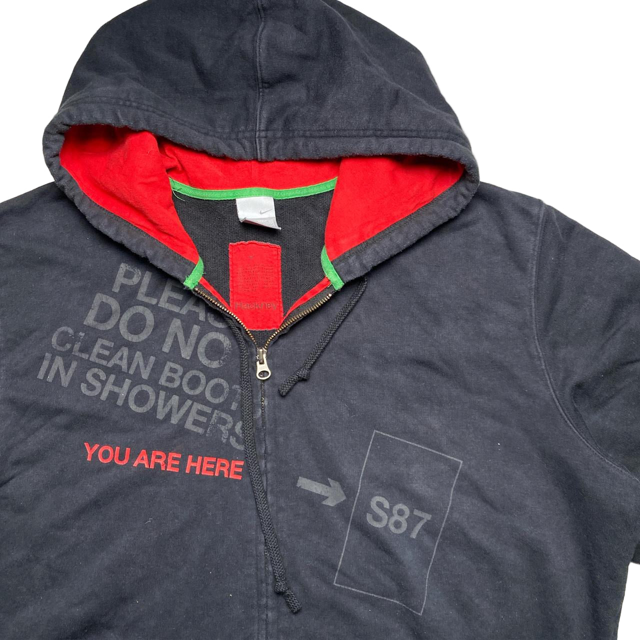 Nike Hackney Marshes Football Vintage y2k Black and Red Hoodie (XL)