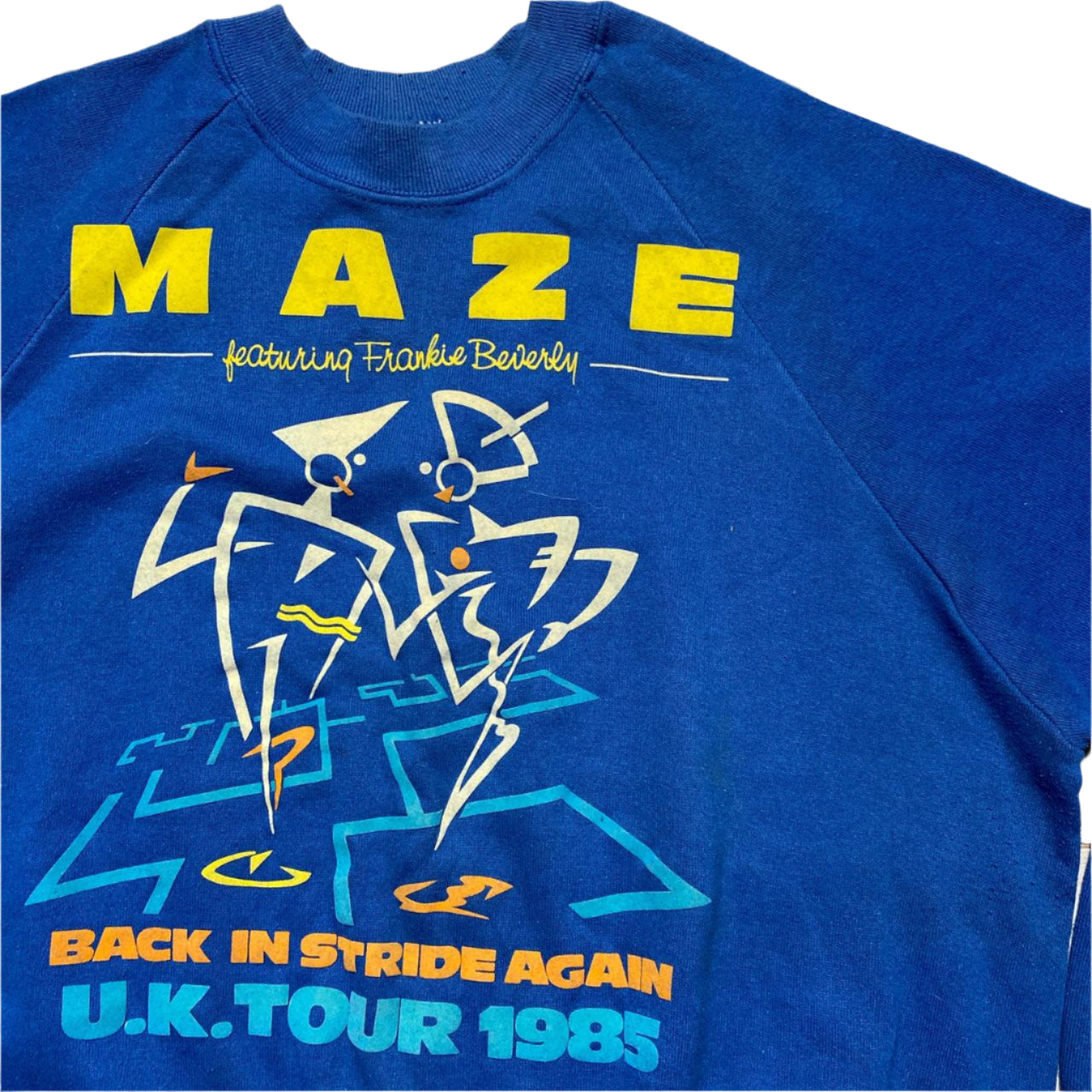 Maze Frankie Beverley Womens Vintage 80โs Blue Jumper (L)