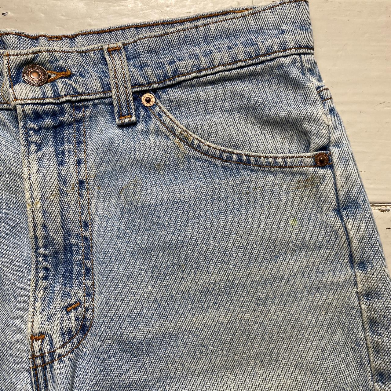 Levis 505 Vintage Stonewash Light Blue Denim Jort Jean Shorts