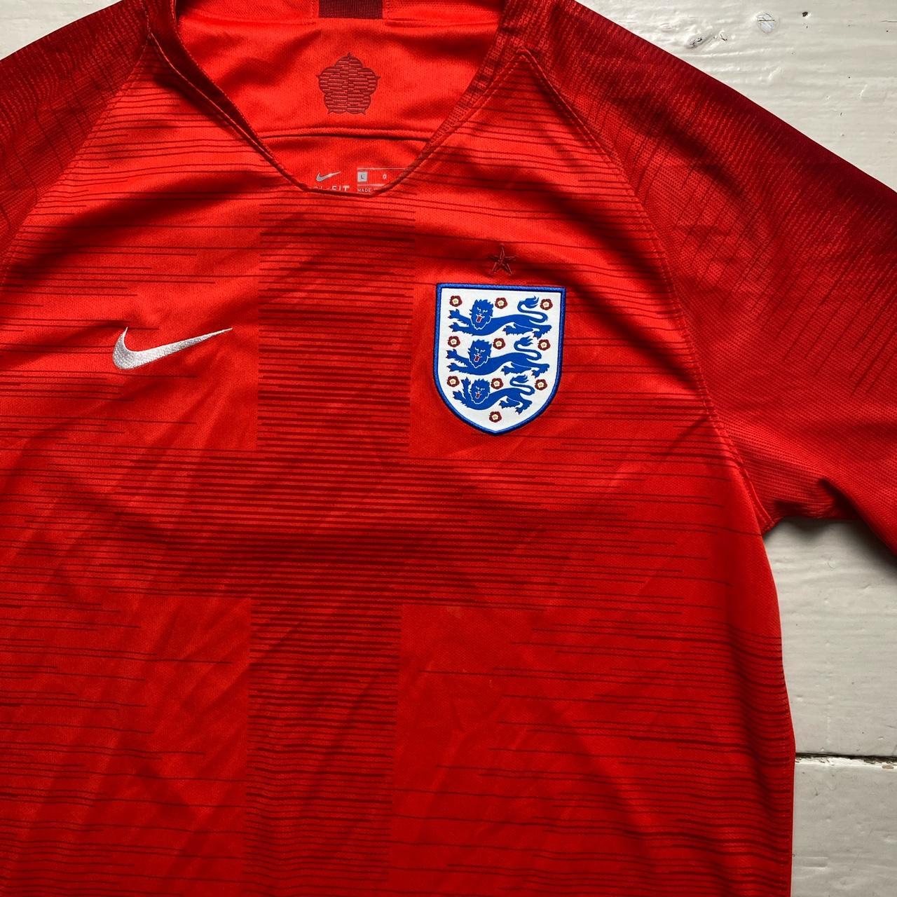 England Nike Red and White Football Jersey