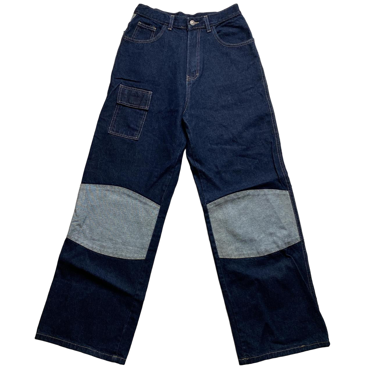 B Boi Vintage Navy Hip Hop 90’s Baggy Embroidered Jeans (28W)