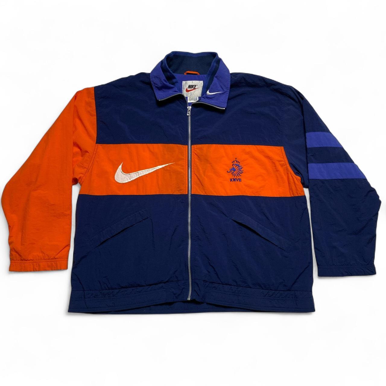 Nike Netherland Vintage 90’s 1996 Tracksuit Jacket Navy White and Orange (L)