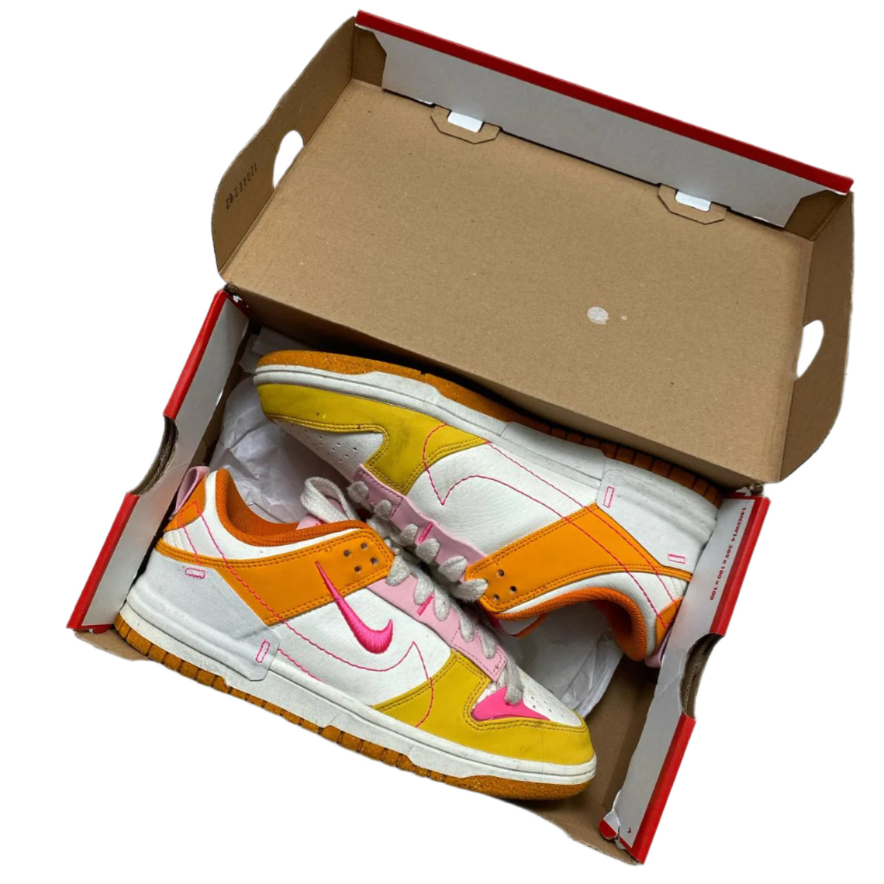 Nike Dunk Low Disrupt 2 Pink Orange Yellow and Cream (UK 5)