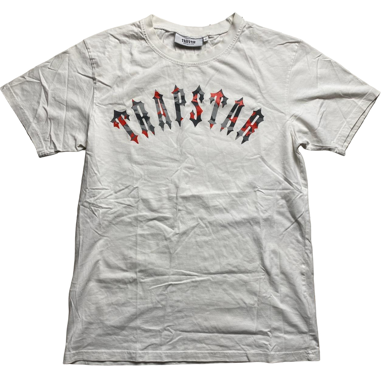 Trapstar Irongate Red and Grey Camouflage White T Shirt (L)