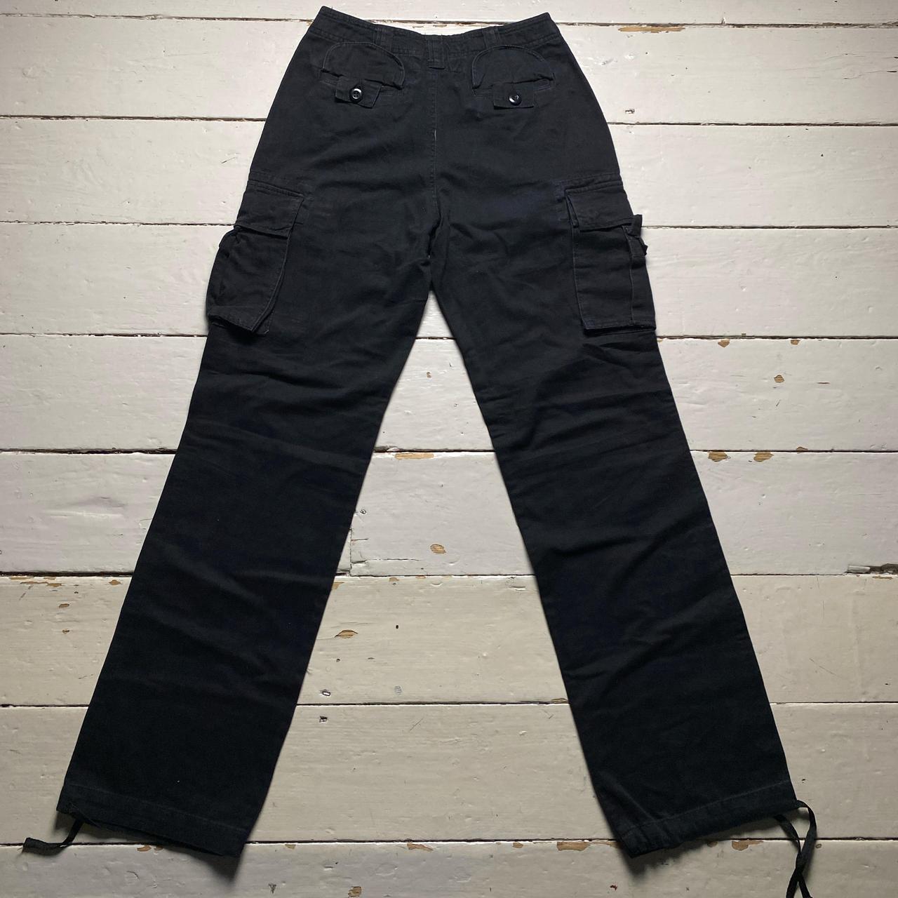 Criminal Damage Skull Black and White Cargo Combat Baggy Trousers