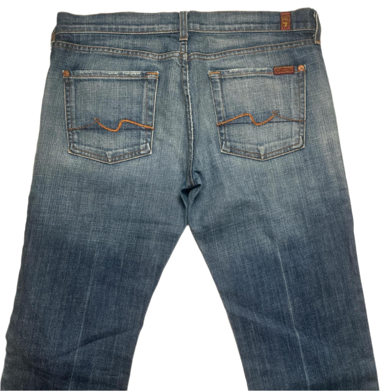 7 For All Mankind Navy Baggy Womens Straight Jeans (W 30)